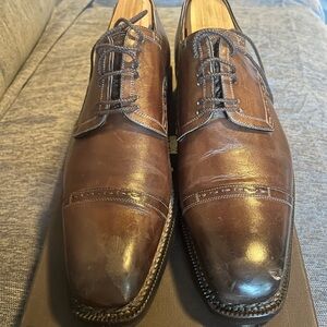 Barneys New York Dark Brown Leather Oxfords
